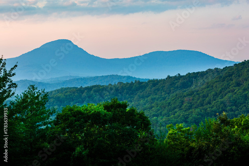A view of Yonah Mountain at sunrise in Cleveland, Georgia. 