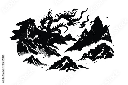 Abstract Brush Stroke Vector Background (Sumi-e)