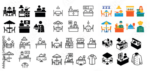 Restaurant and cooking icons collection