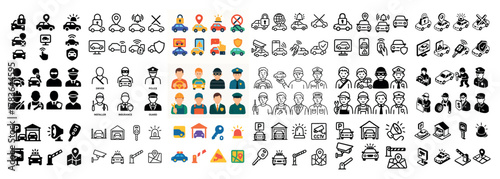 Various police and security icons collection