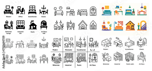 Interior design styles: modern, rustic, scandinavian