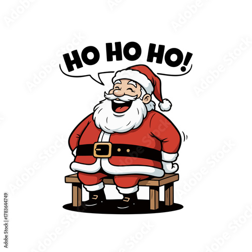 Laughing Santa Sitting — Retro Mascot