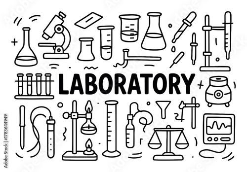 Laboratory Equipment Doodle