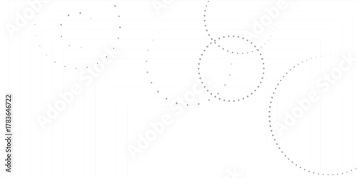 Abstract white geometric overlapping circle background with shadow. abstract dotted wave background. hand drawn dotted path route line isolated.  
