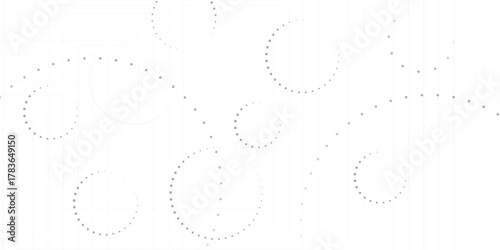 Abstract white geometric overlapping circle background with shadow. abstract dotted wave background. hand drawn dotted path route line isolated.  