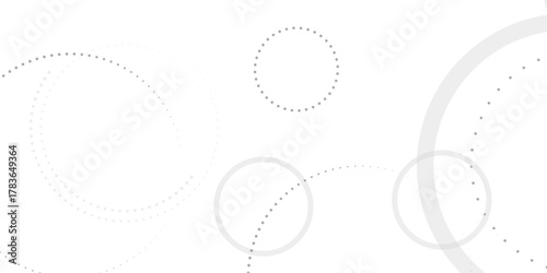 Abstract white geometric overlapping circle background with shadow. abstract dotted wave background. hand drawn dotted path route line isolated.  