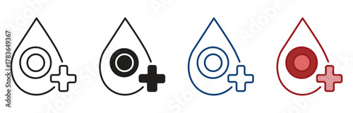 Thalassaemia icons. Flat design style. World Hemophilia Day Campaign , graphic design vector symbols. vector illustration.