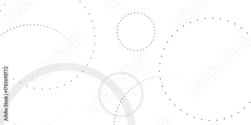 Abstract white geometric overlapping circle background with shadow. abstract dotted wave background. hand drawn dotted path route line isolated.  