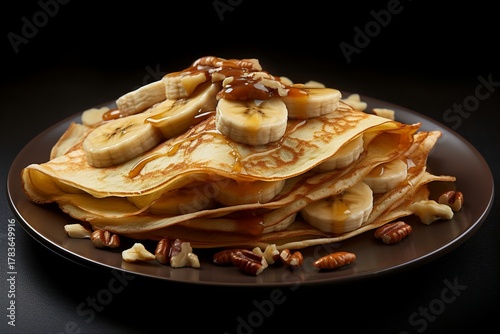 Folded Crepe with Banana Slices and Almonds (3).png, Folded Crepe with Banana Slices and Almonds 