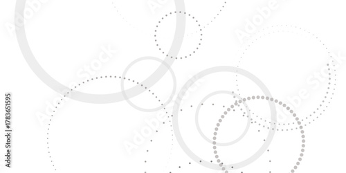 Abstract white geometric overlapping circle background with shadow. abstract dotted wave background. hand drawn dotted path route line isolated.  