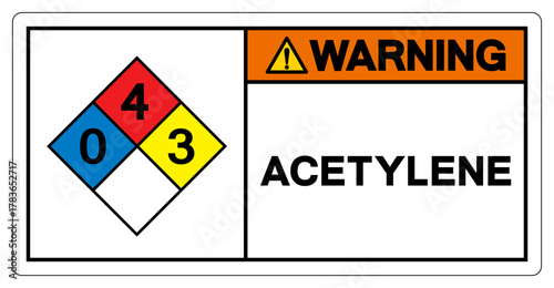 Warning Acetylene Symbol Sign ,Vector Illustration, Isolate On White Background Label. EPS10