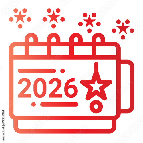 icon calendar page turning with style gradient