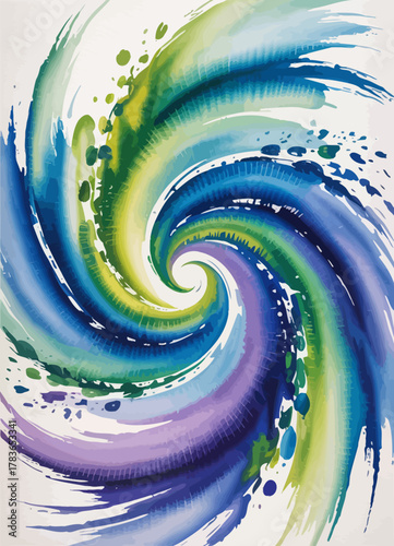 A mesmerizing swirl of vibrant colors depicted through brush strokes, creating an abstract visual experience that evokes emotion and encourages creativity and artistic inspiration.