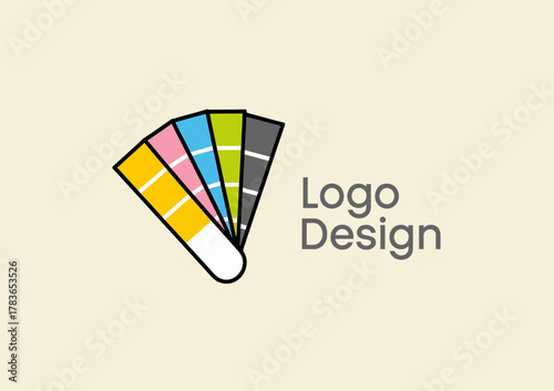 A visually appealing logo design concept showcasing a palette of color samples, ideal for graphic designers aiming to enhance their branding and creative projects.