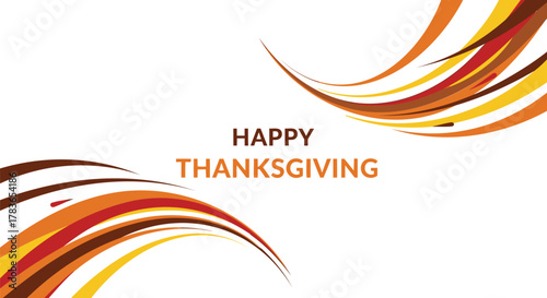 Happy thanksgiving greeting card with swirling autumn colors and copy space for text