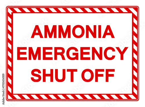 Ammonia Emergency Shut Off Symbol Sign, Vector Illustration, Isolate On White Background, Label.EPS10