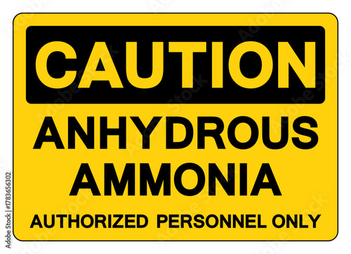 Caution Anhydrous Ammonia Symbol Sign, Vector Illustration, Isolate On White Background, Label.EPS10