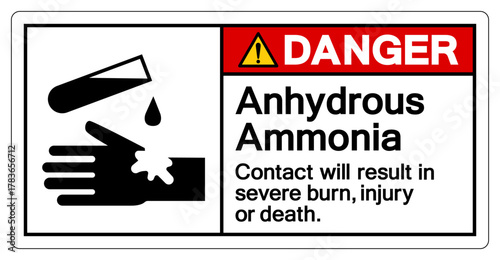Danger Anhydrous Ammonia Symbol Sign, Vector Illustration, Isolate On White Background, Label.EPS10