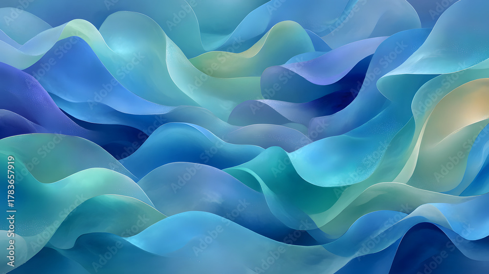 Obraz premium Soft Blue Curves Make an Abstract Background