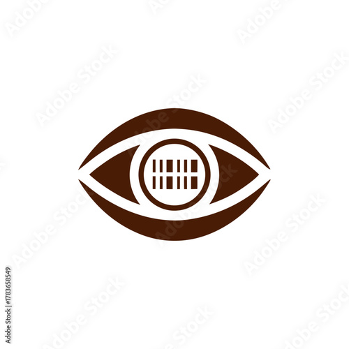 Cyber eye logo with binary iris