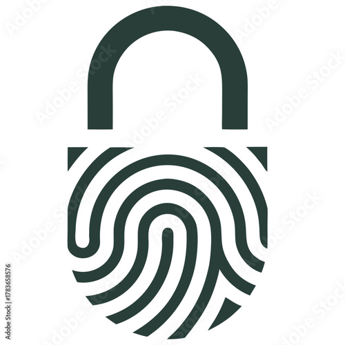 Padlock logo merged with fingerprint icon