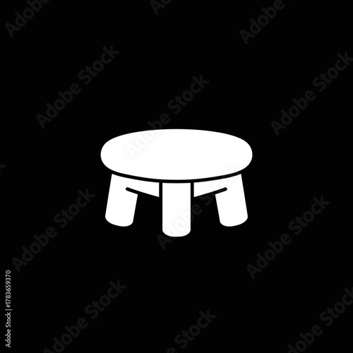 Furniture Stool Icon Dark Theme
