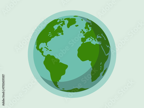 A detailed representation of the Earth showcasing landmasses and oceans in a stylized globe design, perfect for conveying global themes and environmental awareness.