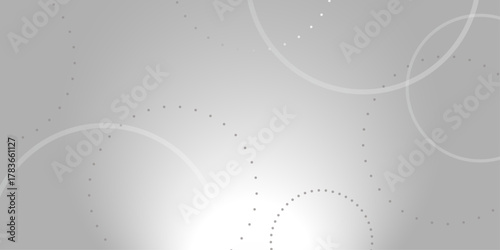 Abstract white geometric overlapping circle background with shadow. abstract dotted wave background. hand drawn dotted path route line isolated.  