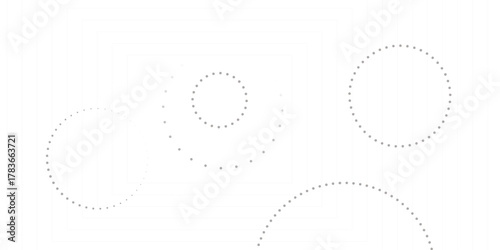 Abstract white geometric overlapping circle background with shadow. abstract dotted wave background. hand drawn dotted path route line isolated.  