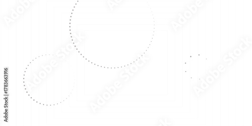 Abstract white geometric overlapping circle background with shadow. abstract dotted wave background. hand drawn dotted path route line isolated.  