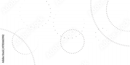 Abstract white geometric overlapping circle background with shadow. abstract dotted wave background. hand drawn dotted path route line isolated.  
