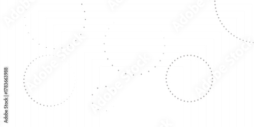 Abstract white geometric overlapping circle background with shadow. abstract dotted wave background. hand drawn dotted path route line isolated.  