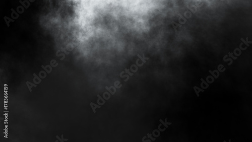 White fog or smoke on black background.	