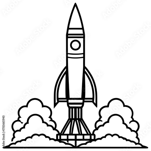 Rocket launching with smoke plumes