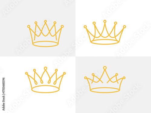 A collection of elegantly designed crowns, perfect for representing royalty or luxury, suitable for fashion brands or any prestigious events and celebrations.