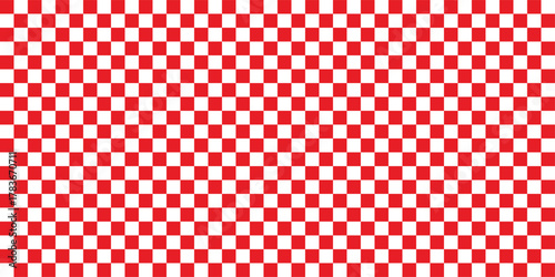 Seamless Red and White Checkerboard Pattern Background for Picnic, Retro, or Racing Flag Designs