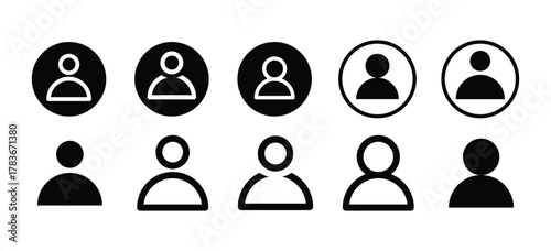 Collection of User Profile and Account Avatar Icons for Website UI and Social Media