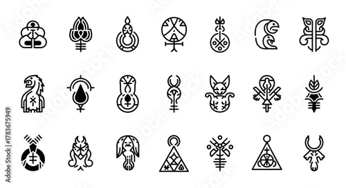 Collection of intricate mystical symbols showcasing ancient and esoteric designs for occult