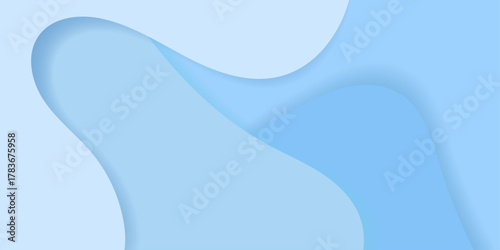 Vector abstract blue wave background with geometric arch curve shapes.