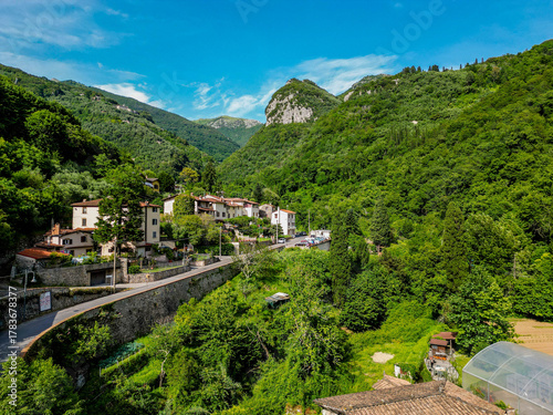 Winding Countryside Road through the Hills near Candalla, Camaiore, Tuscany, Italy