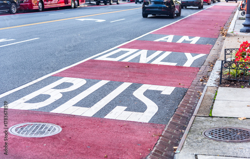 Bus Only AM lane in downtown Washington DC