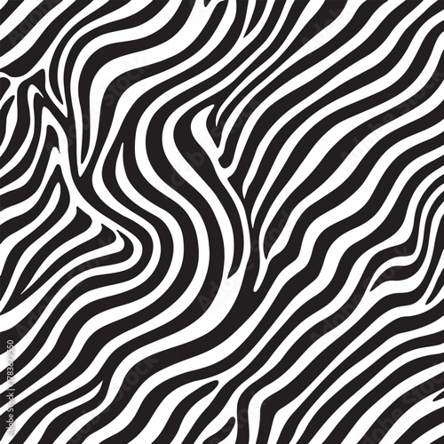 Zebra Stripes Pattern Black and White Seamless Background Animal Print Texture Graphic Fashion Design Safari Wildlife Monochrome Illustration