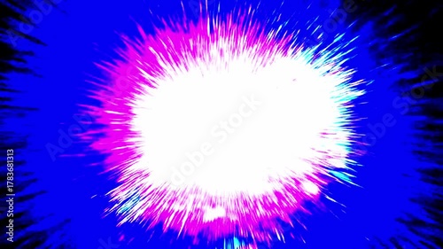 Radiant Explosion Of Vibrant Colors Emanating From A Central Luminous White Space Effect Animation 