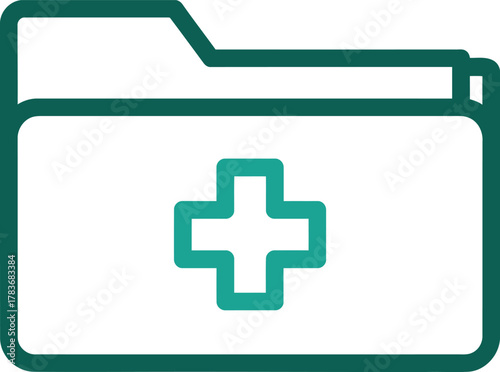 Medical records folder icon for healthcare data organization and storage