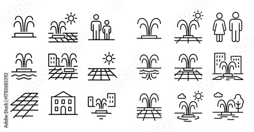Street Fountain Icons