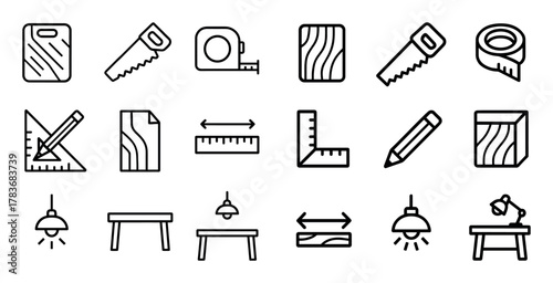 Minimalist Woodwork Icons