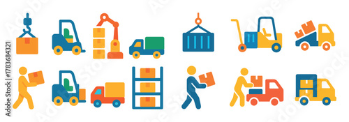 Colorful Loading Equipment Icons