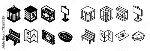 Zoo Isometric Icons