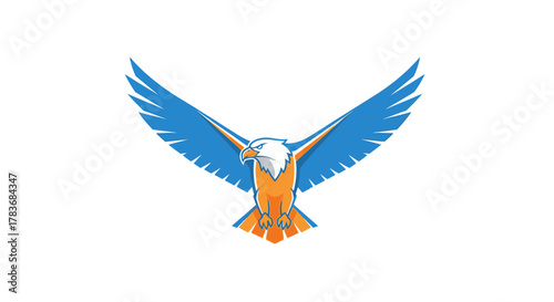 Modern eagle logo design with a stylized and dynamic representation of freedom and power