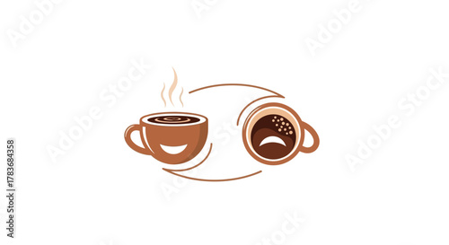 Coffee mood swings: A humorous depiction of coffee's impact on emotions and energy showcasing